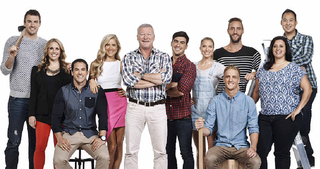 GYMPIE-BOUND: The Block contestants Simon and Shannon (eighth and ninth from right) are headed to Gympie and Tin Can Bay’s Mitre 10 stores this weekend. GYMPIE-BOUND: The Block contestants Simon and Shannon (eighth and ninth from right) are headed to Gympie and Tin Can Bay’s Mitre 10 stores this weekend.